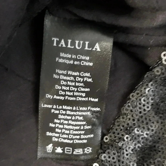 Aritzia Talula Canterbury Matte  Sequin Black Sz M - Picture 7 of 8
